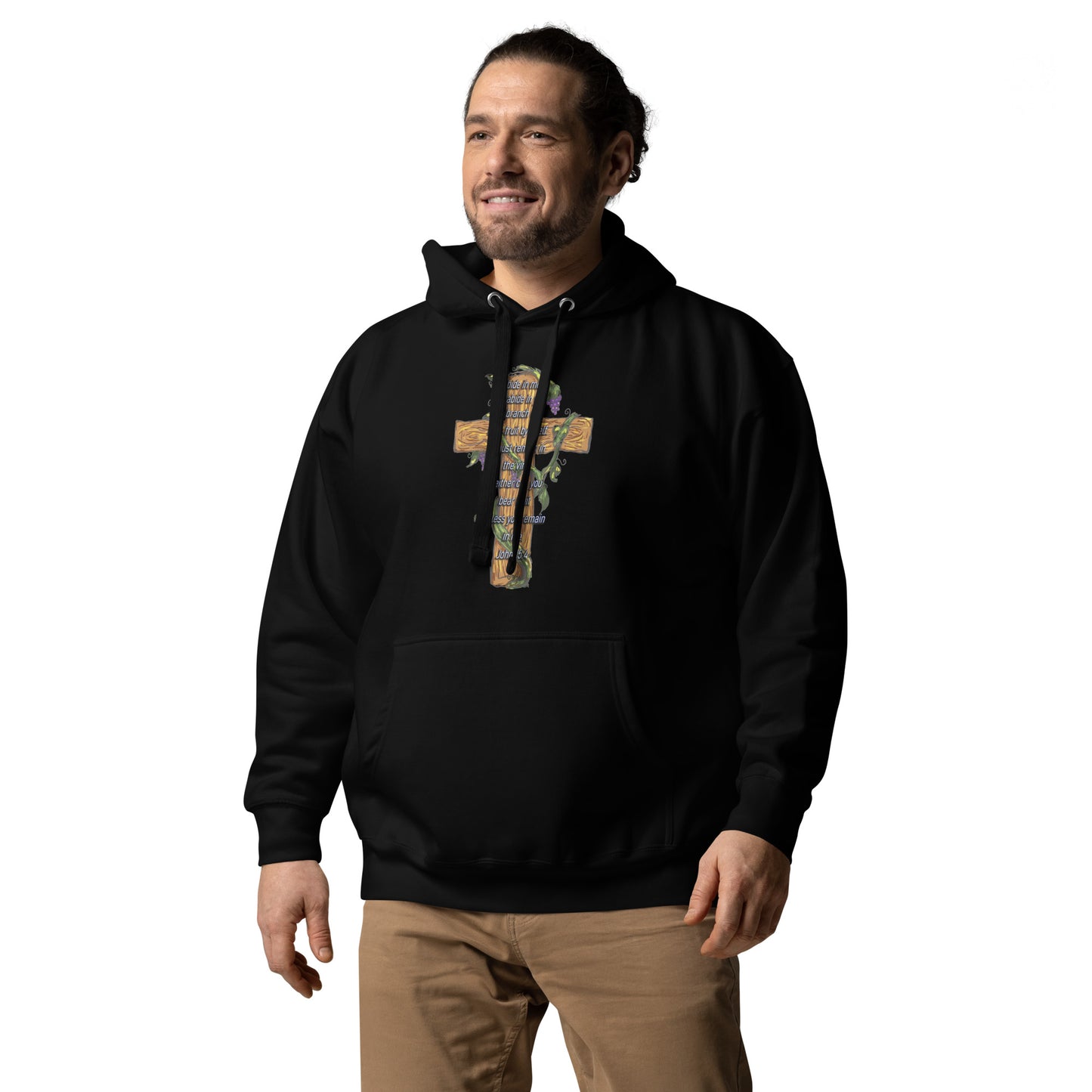 John 15:4 Cross and Vine Unisex Hoodie