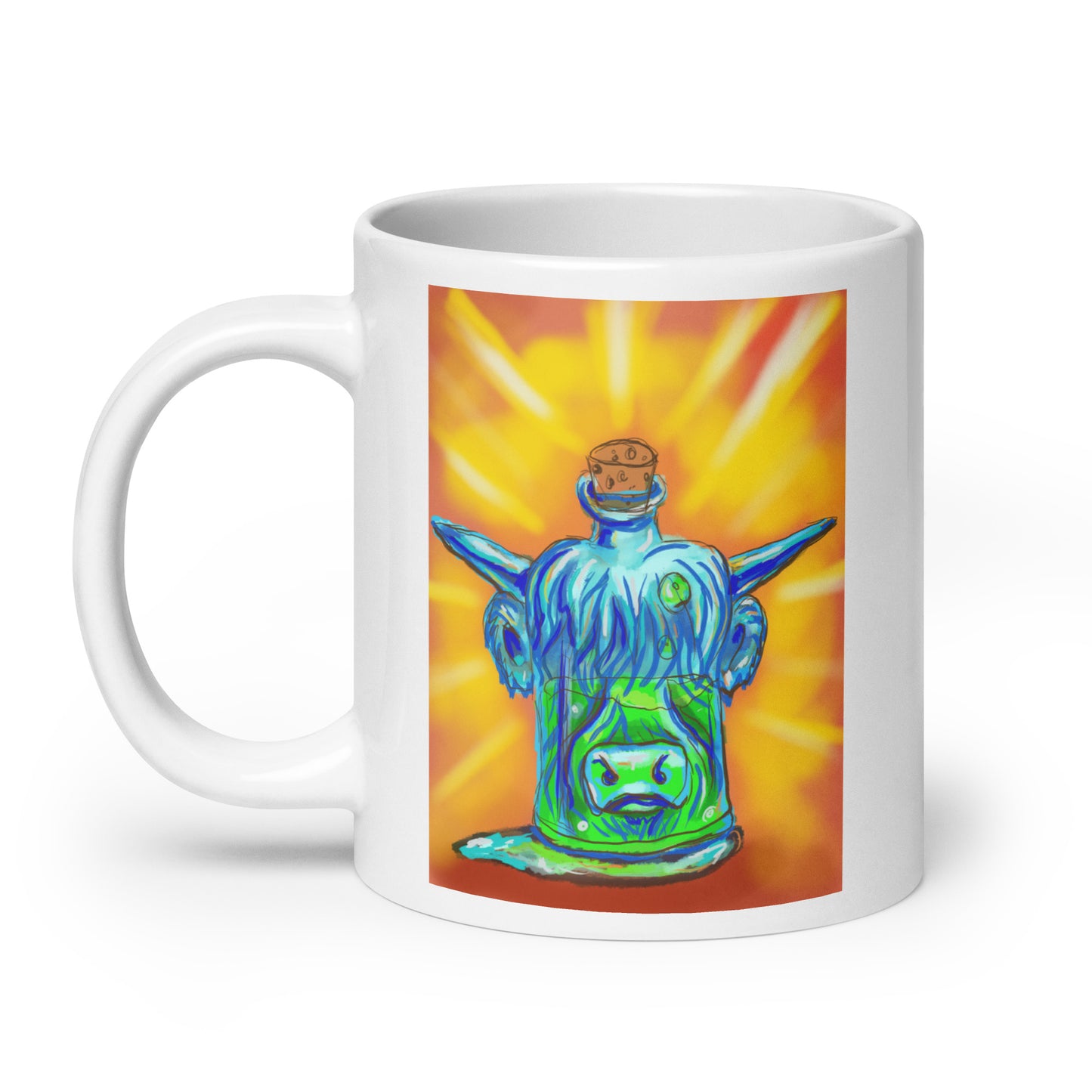 Highland Cow Potion Bottle White glossy mug