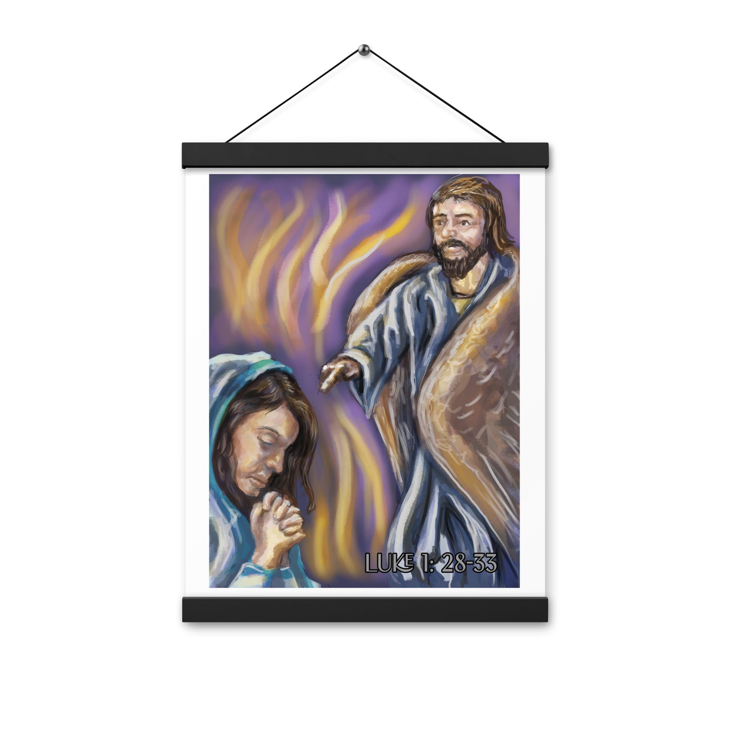 Advent Art Series Day 2 Luke 1:28-33 Angel visits Mary Print with hangers