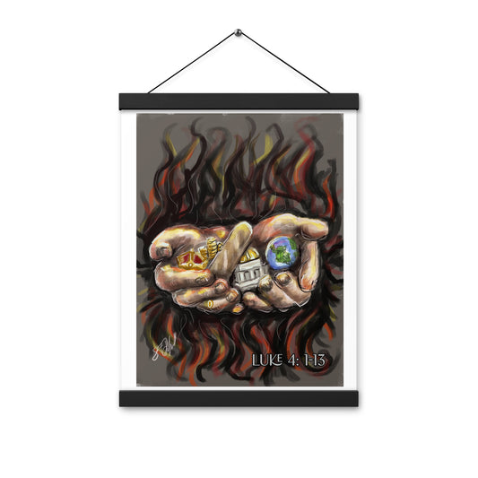 Advent Art series Day 5 Luke 4: 1-13 Temptation of Jesus Print with hangers