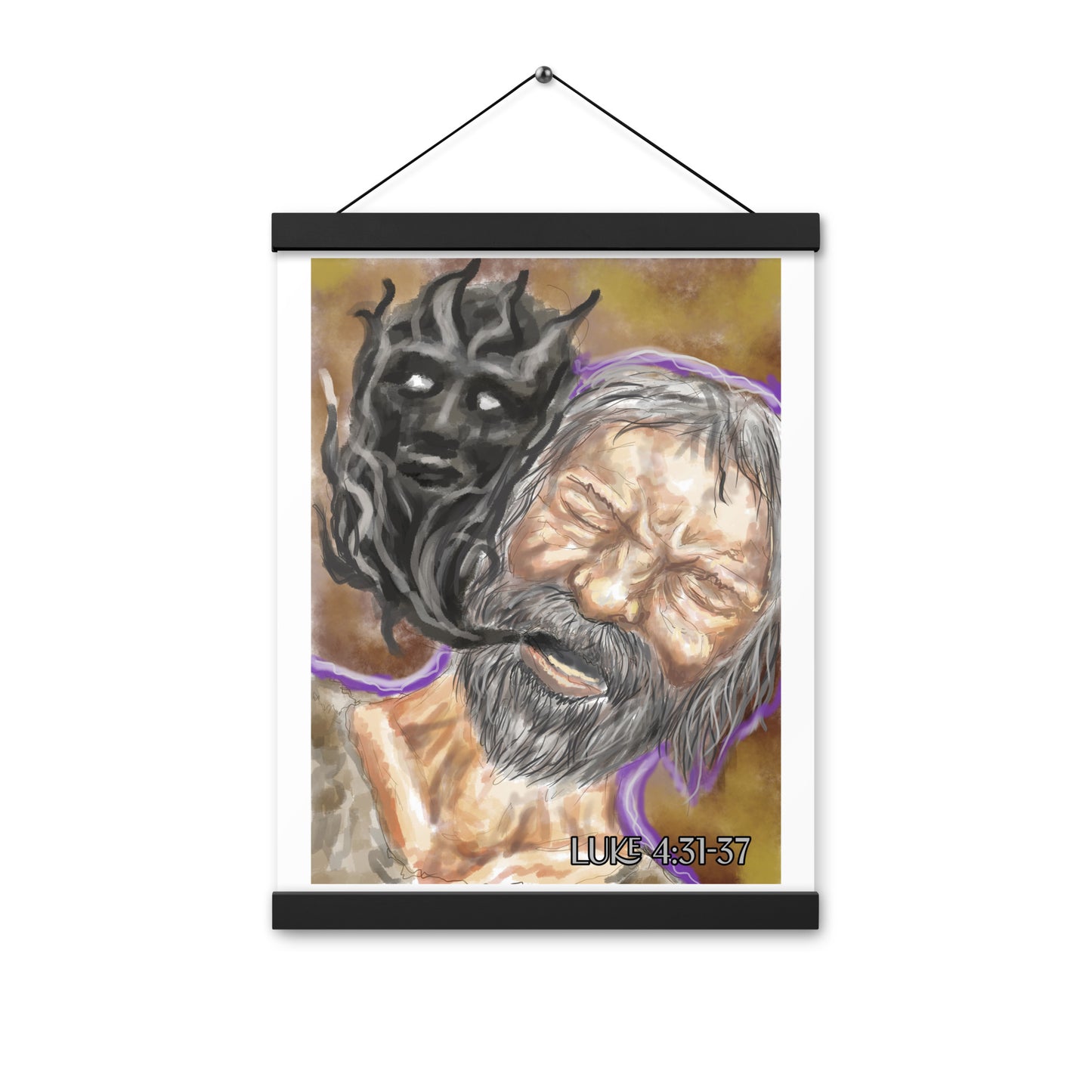 Advent Art series Day 6 Luke 4:31-37 Jesus Drives Out an Impure Spirit  Print with hangers