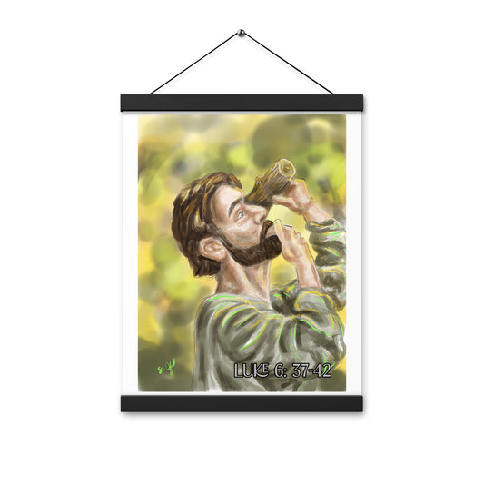 Advent Art series Day 8 Luke 6:37-42 Take the plank out of your eye Print with hangers