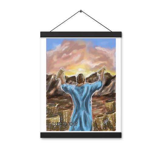 Advent Art Series Day 13 Luke 9: 10-17 Jesus Feeds the Five Thousand Print with hangers