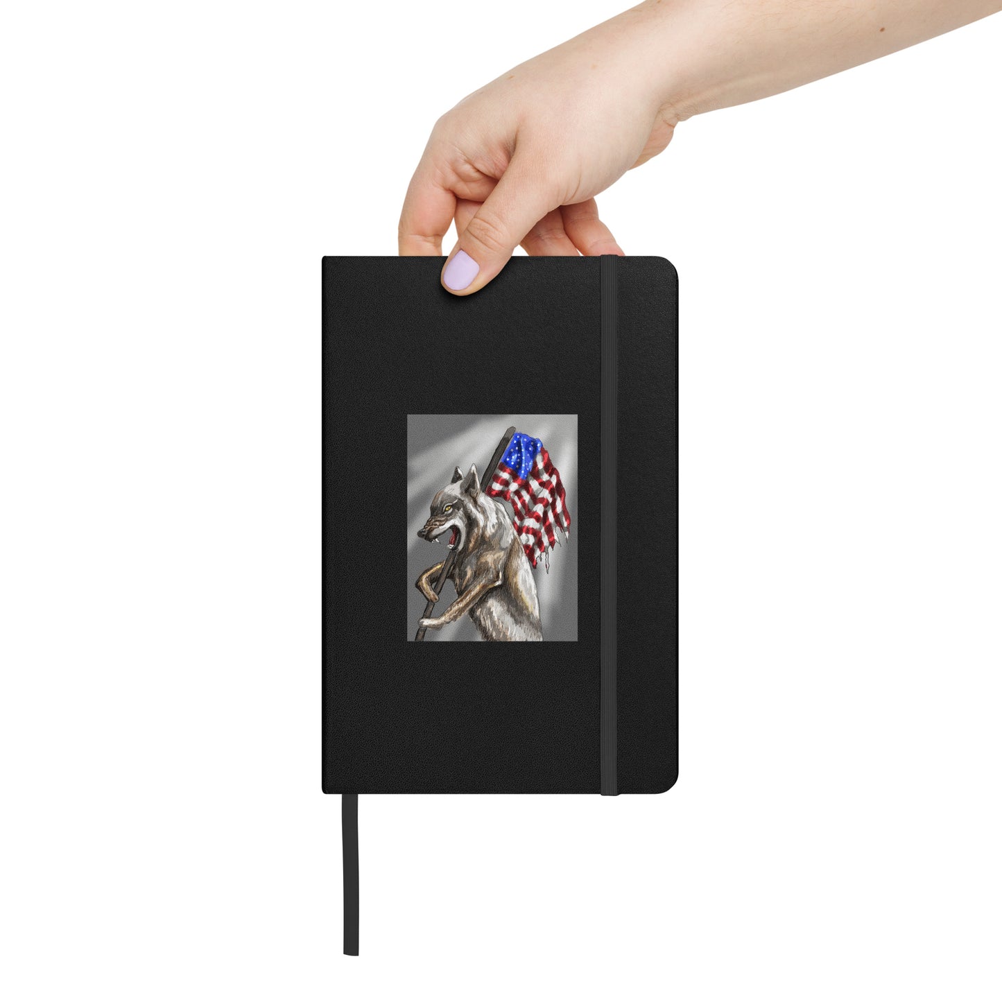 Patriotic Wolf Hardcover bound notebook