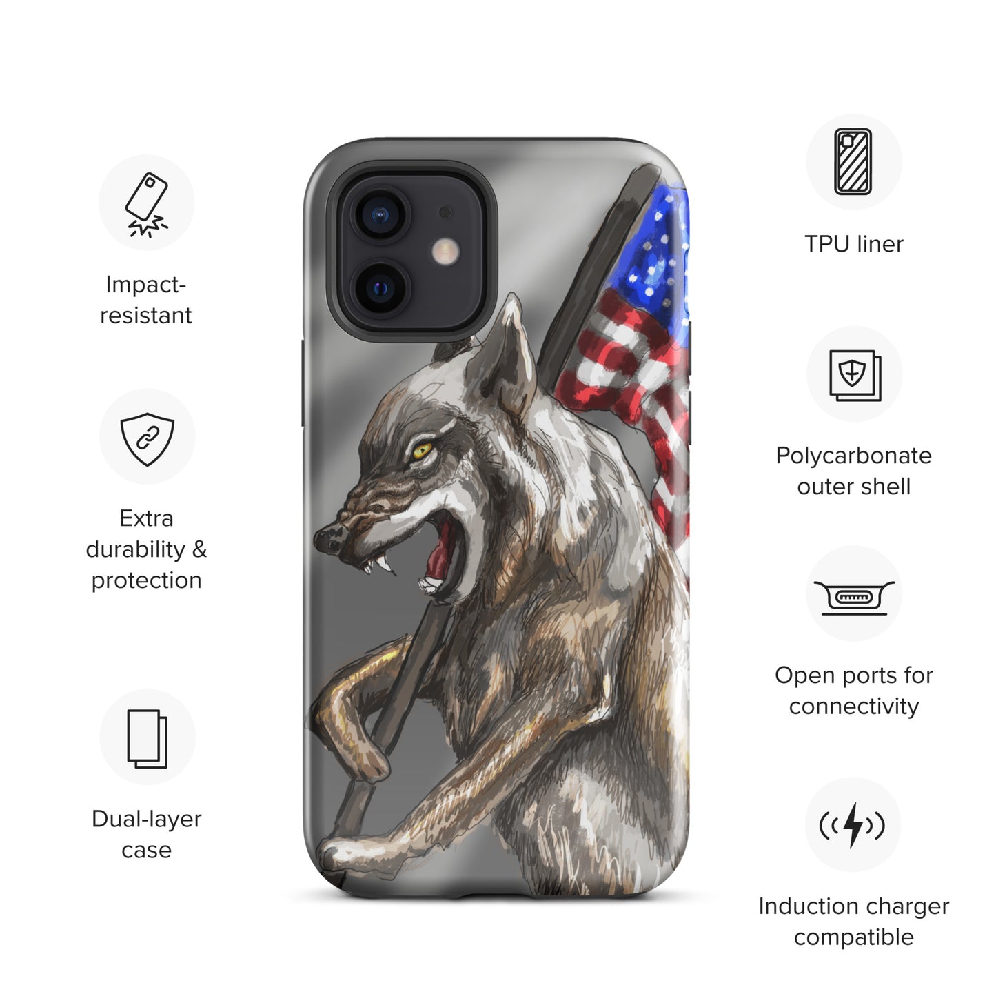 Patriotic Wolf Tough Case for iPhone®