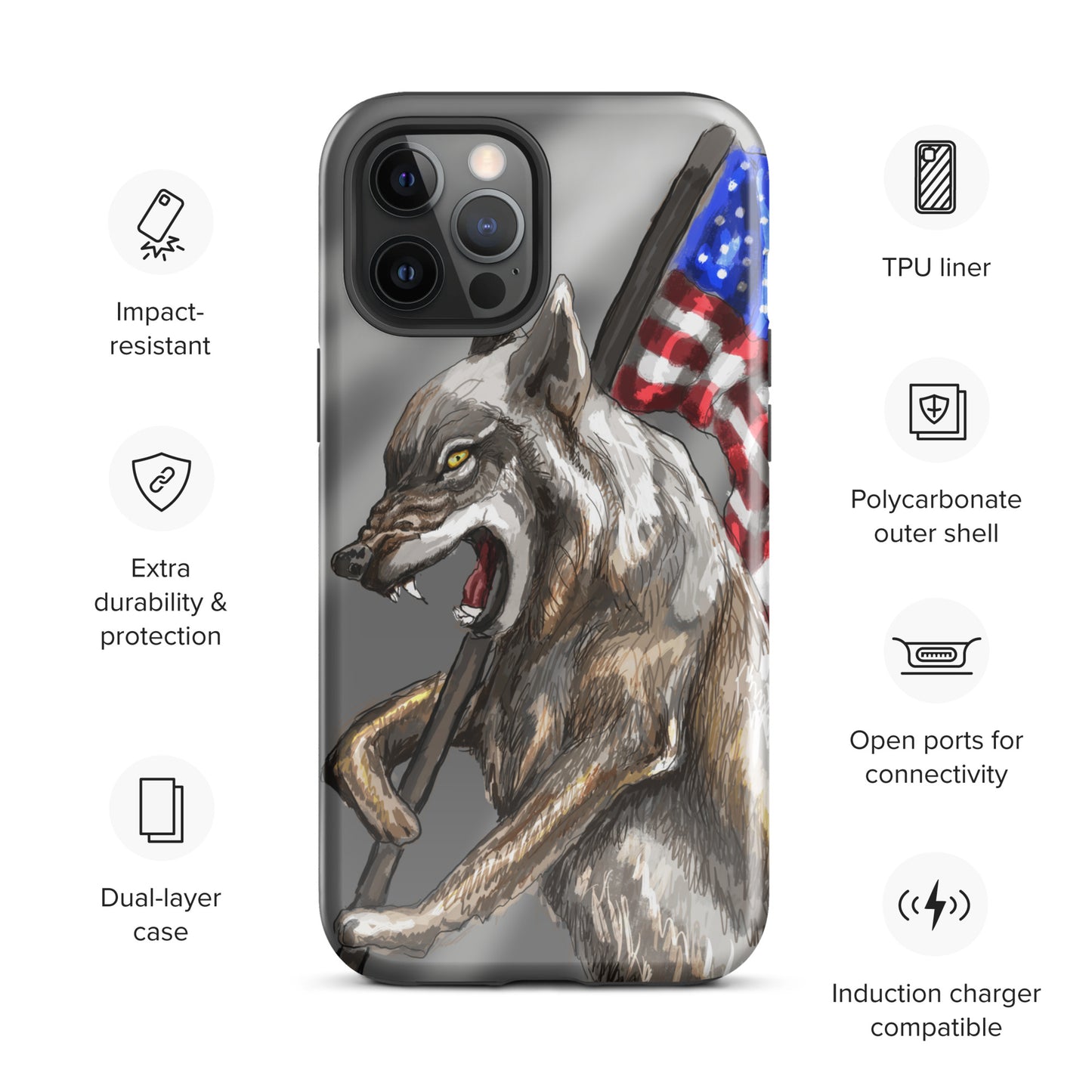 Patriotic Wolf Tough Case for iPhone®