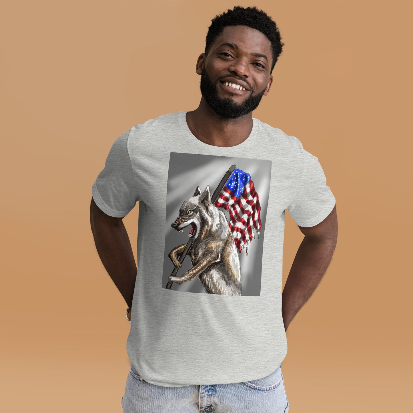 Patriotic Wolf Unisex t-shirt