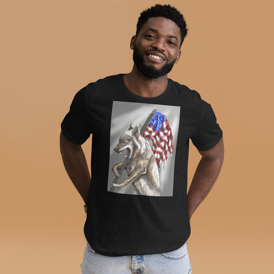 Patriotic Wolf Unisex t-shirt