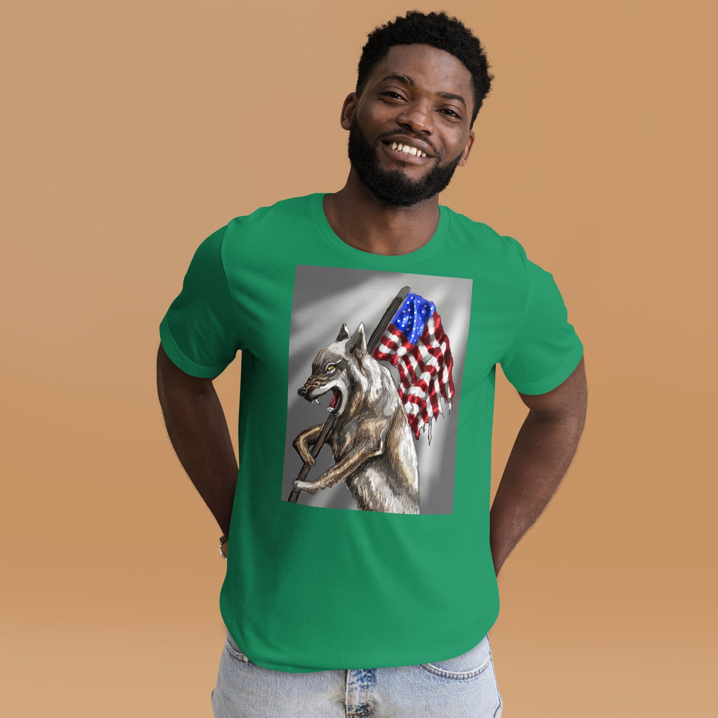 Patriotic Wolf Unisex t-shirt