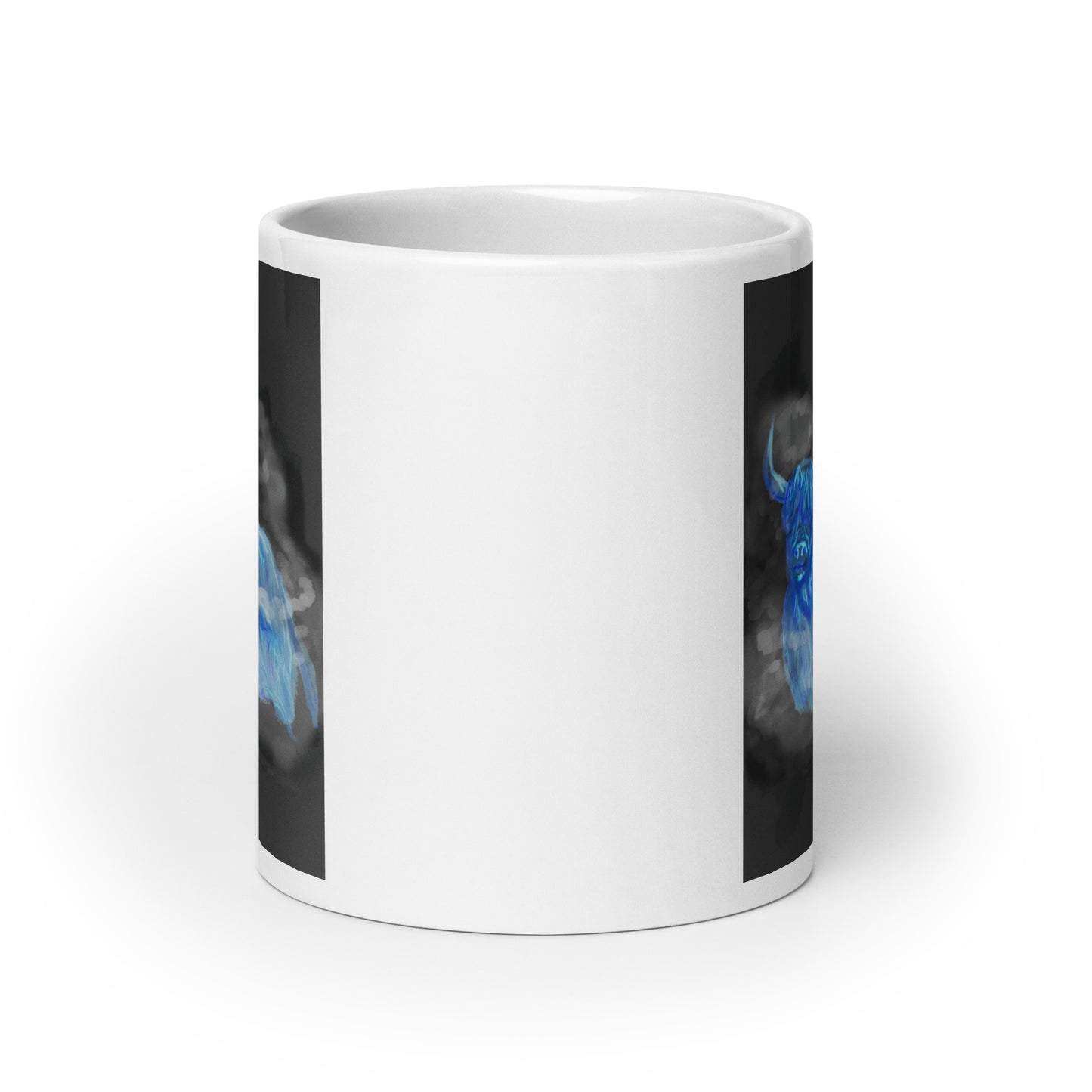 Highland Cow Ghost White glossy mug