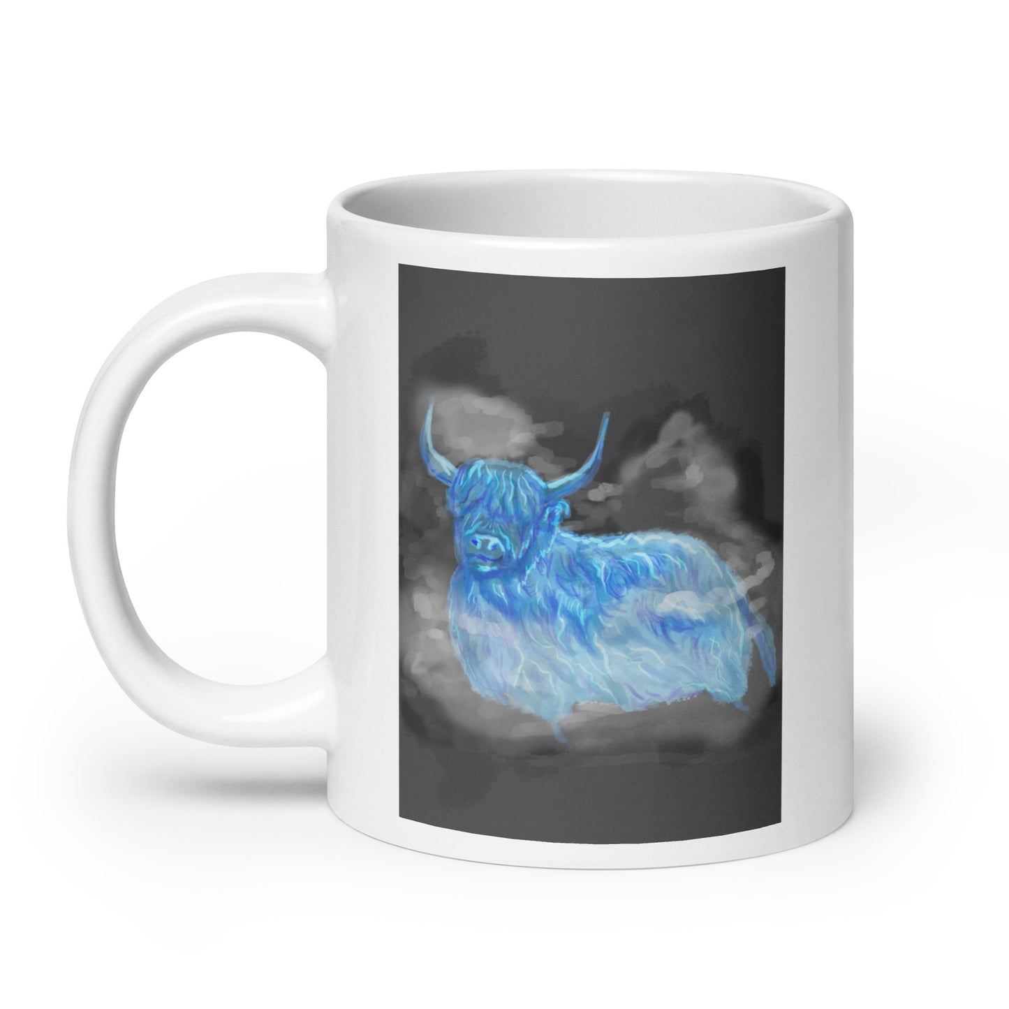 Highland Cow Ghost White glossy mug