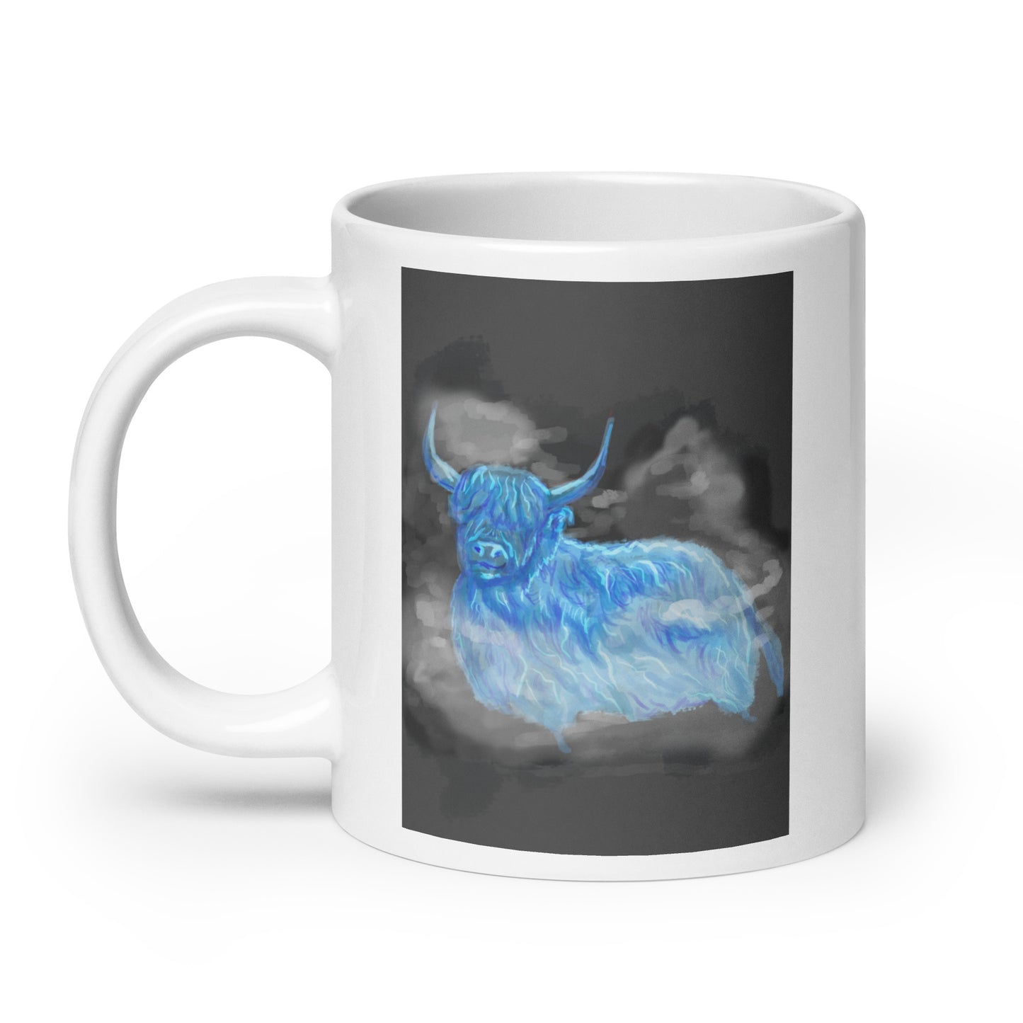 Highland Cow Ghost White glossy mug