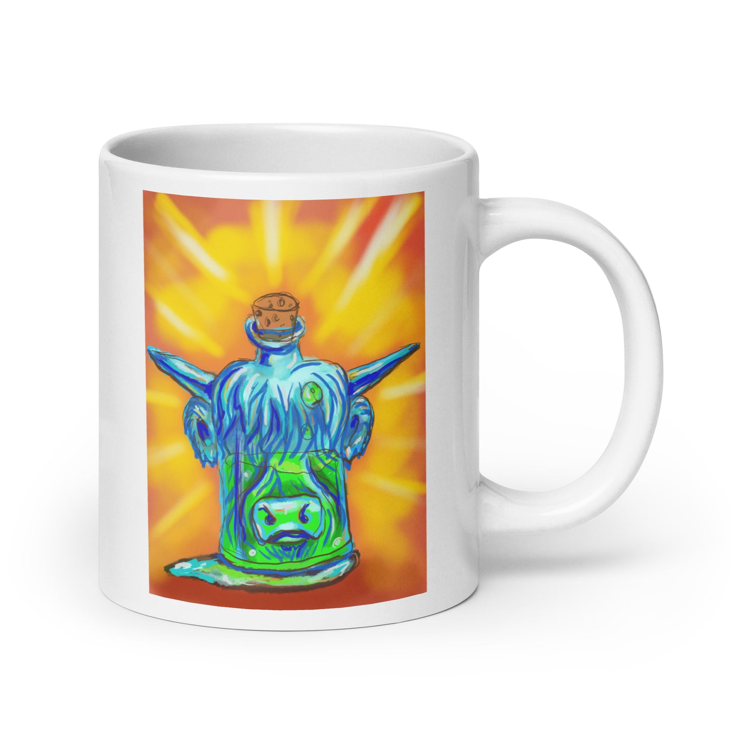 Highland Cow Potion Bottle White glossy mug