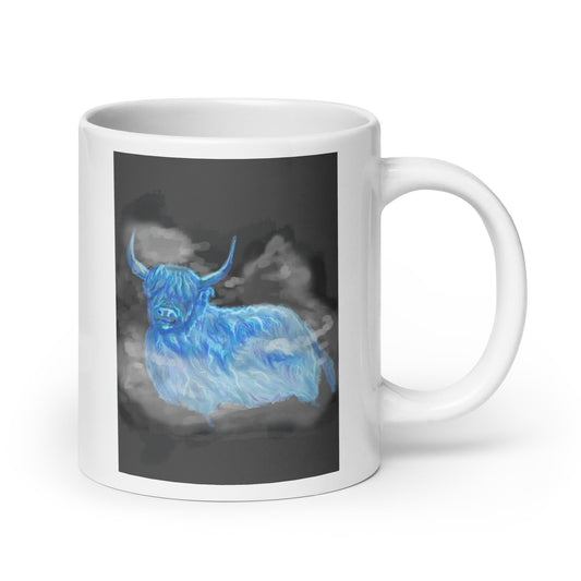 Highland Cow Ghost White glossy mug